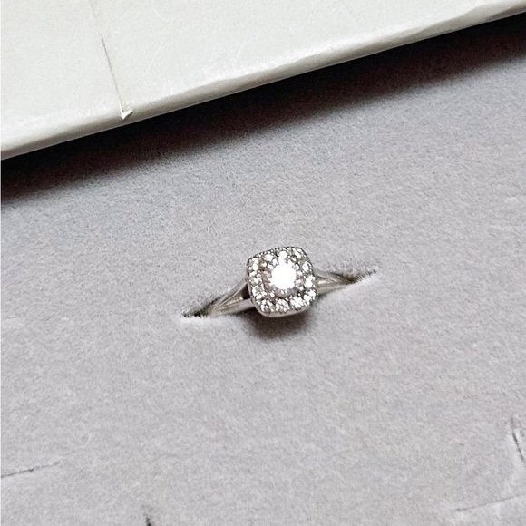 14KT White Gold Approx. 1CTW Natural Mined Diamond Cushion Halo Engagement Ring - Picture 7 of 12